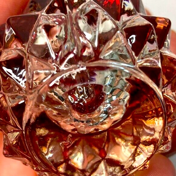 Vintage Indiana Glass Diamond Point Ruby Red Salt And Pepper Shakers - Picture 7 of 10